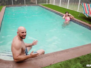 cheating husband fucks wife's bestie in the pool